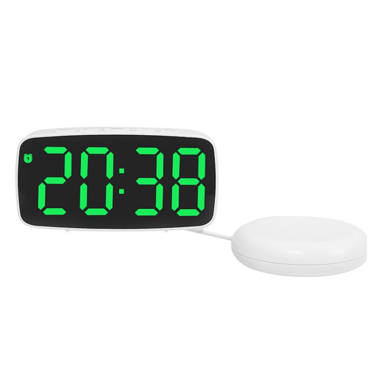 Sveglia elettronica a LED con vibrazione da comodino, Black Shell Green Light, Black Shell Blue Light, Black Shell White Light, White Shell Green Light, White Shell Blue Light, White Shell White Light
