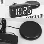 Sveglia elettronica a LED con vibrazione da comodino, Black Shell Green Light, Black Shell Blue Light, Black Shell White Light, White Shell Green Light, White Shell Blue Light, White Shell White Light