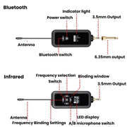 Microfono wireless portatile Bluetooth e infrarossi LS07+N33