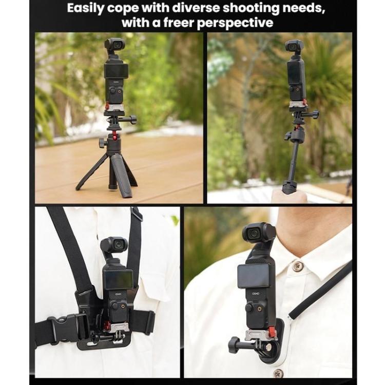 Adattatore di ricarica magnetico a sgancio rapido con doppia porta da 1/4" Flymile per DJI Osmo Pocket 3.