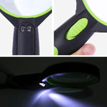 Lente d'ingrandimento portatile antiurto da 75 mm con 2 LED, 10x, per lettura e identificazione.