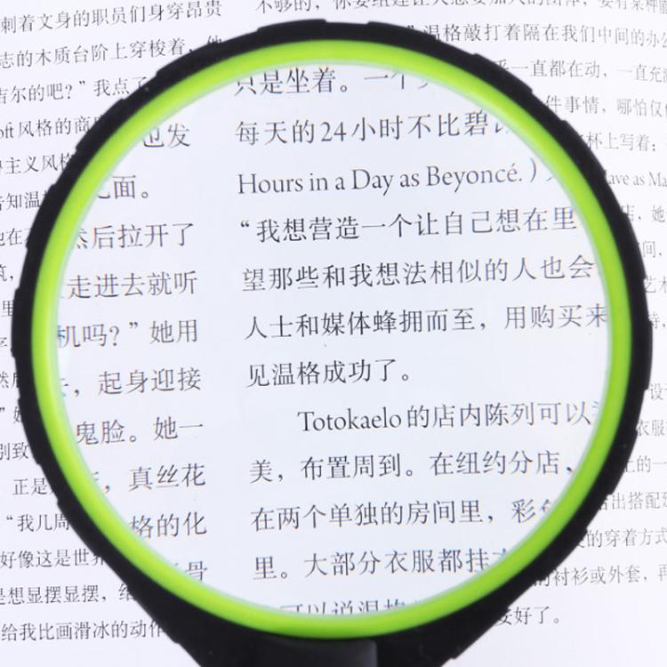 Lente d'ingrandimento portatile antiurto da 75 mm con 2 LED, 10x, per lettura e identificazione.