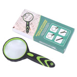 Lente d'ingrandimento portatile antiurto da 75 mm con 2 LED, 10x, per lettura e identificazione.