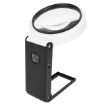 Lente d'ingrandimento da tavolo pieghevole a LED per la lettura e l'identificazione di gioielli antichi., 80mm 6X / 25X, 90mm 5X / 25X, 110mm 3.5X / 25X