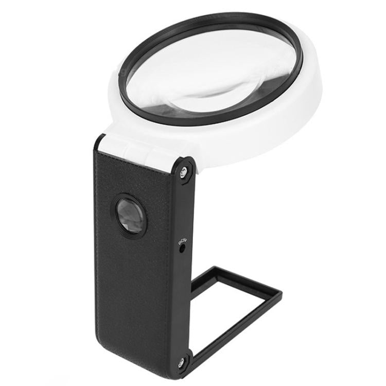 Lente d'ingrandimento da tavolo pieghevole a LED per la lettura e l'identificazione di gioielli antichi., 80mm 6X / 25X, 90mm 5X / 25X, 110mm 3.5X / 25X