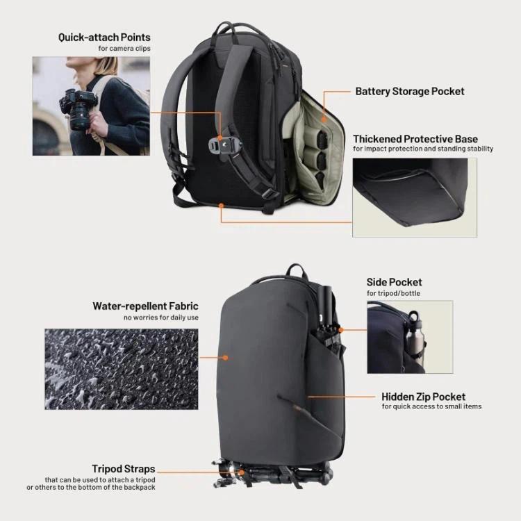 Zaino per fotocamera per laptop/DSLR/Mirrorless e droni: ideale per scatti creativi e per gli spostamenti quotidiani., 16L 14inch, 22L 16inch