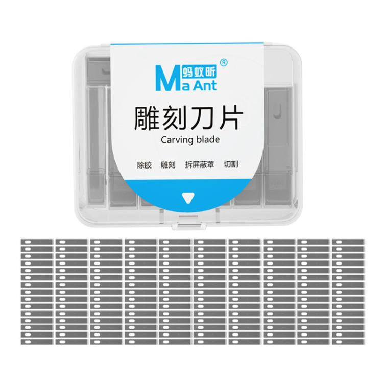 MaAnt M077 150 pezzi/scatola Lama piatta a doppio lato per riparazione cellulari, rimozione cover posteriore, lama per incisione artistica, No. 4A, No. 4, No. 11, No. 16, No. 17