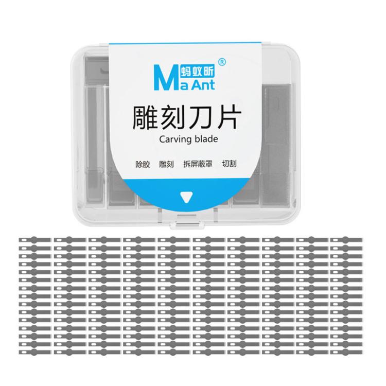 MaAnt M077 150 pezzi/scatola Lama piatta a doppio lato per riparazione cellulari, rimozione cover posteriore, lama per incisione artistica, No. 4A, No. 4, No. 11, No. 16, No. 17