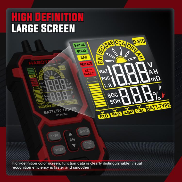 Tester di durata per batterie auto HABOTEST 12/24V