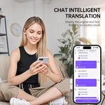 Traduttore intelligente AI in 150 lingue, auricolari Bluetooth con schermo a colori e vano di ricarica.
