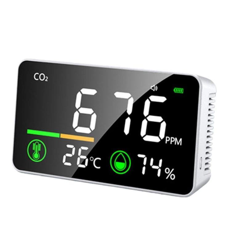 Monitor per la concentrazione di anidride carbonica TOMO-2, strumento per il test della qualità dell'aria domestica.