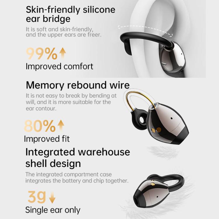 150 lingue Traduzione AI Auricolari Bluetooth wireless con clip auricolare
