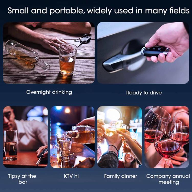Etilometro portatile ad alta precisione per il rilevamento dell'alcol nel respiro, con display digitale, per la guida in stato di ebbrezza.