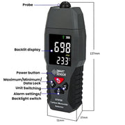 Sensore intelligente per la rilevazione di fughe di monossido di carbonio e gas tossici.