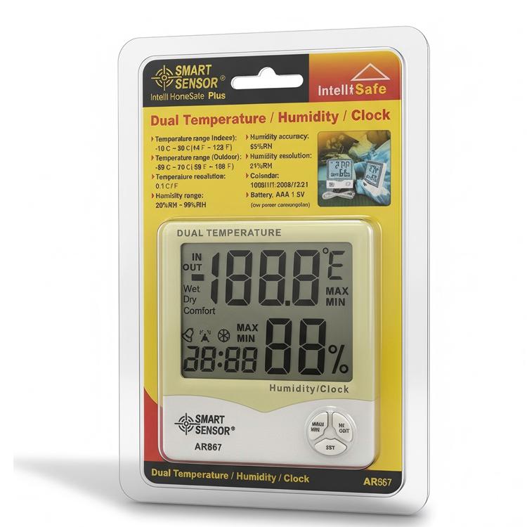 Termoigrometro elettronico SMART SENSOR ad alta precisione con sonda