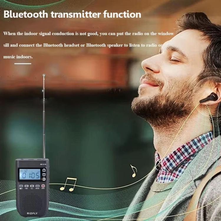 RIZFLY MY518 Portable FM/AM 2-Band Bluetooth Transmitter Radio