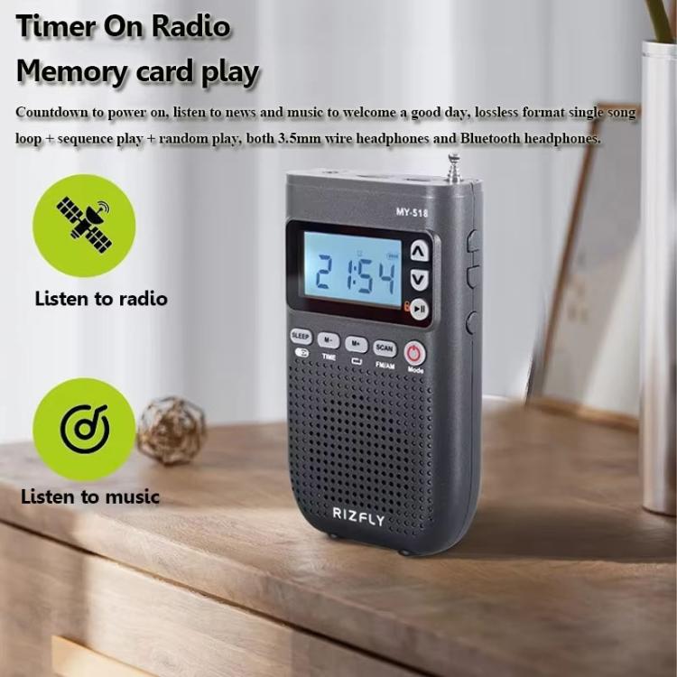 RIZFLY MY518 Portable FM/AM 2-Band Bluetooth Transmitter Radio