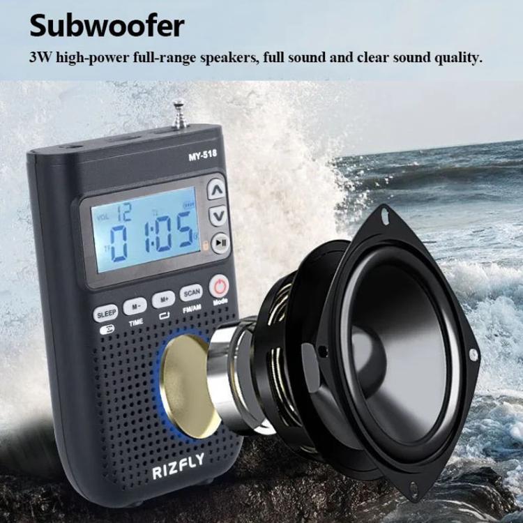 Radio portatile RIZFLY MY518 con trasmettitore Bluetooth a 2 bande FM/AM.