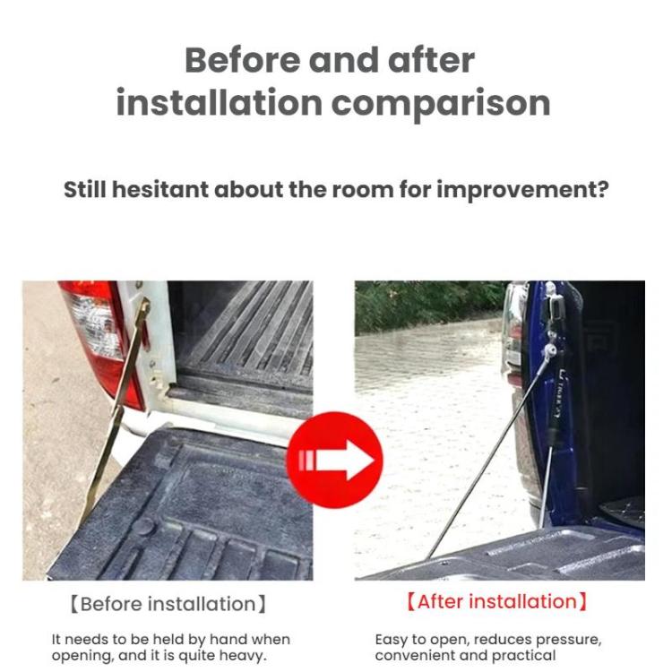 Piastra idraulica di smorzamento per la leva di abbassamento del portellone posteriore del pick-up Mitsubishi Triton L200 2015-2022, For Mitsubishi Triton Dual-sided