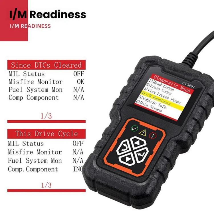 Scanner diagnostico per auto OBD 2 con display a colori per il rilevamento dei guasti., CY3001