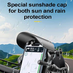 Supporto per telefono da moto con ricarica wireless, parasole e blocco antifurto, rotazione a 360 gradi, compatibile con fotocamera., Handbar Version, Mirror Version