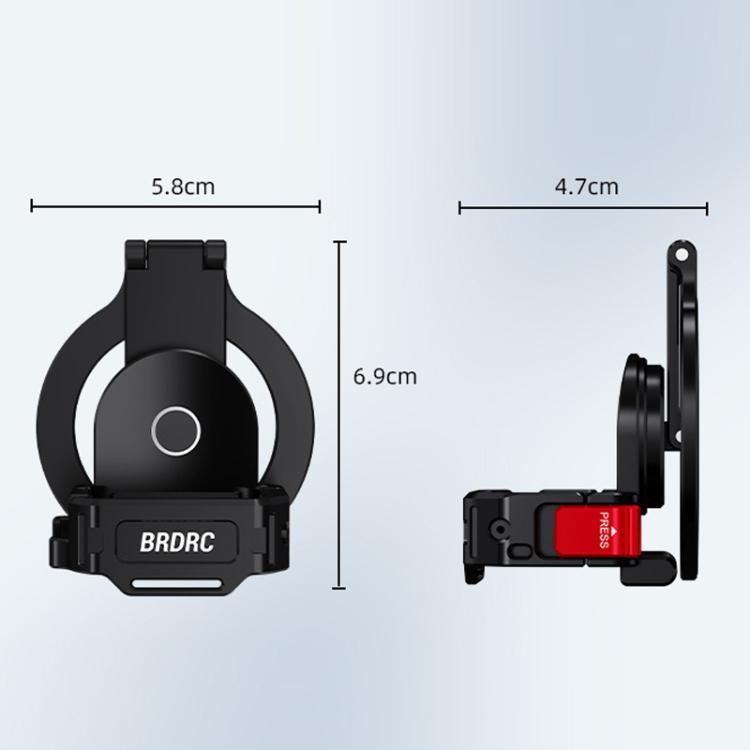 Supporto magnetico espandibile per telefono BRDRC per DJI Osmo Pocket 3 con attacco a slitta a freddo., For DJI Osmo Pocket 3 Black