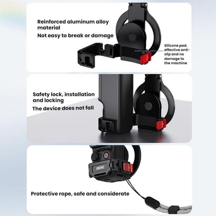 Supporto magnetico espandibile per telefono BRDRC per DJI Osmo Pocket 3 con attacco a slitta a freddo., For DJI Osmo Pocket 3 Black