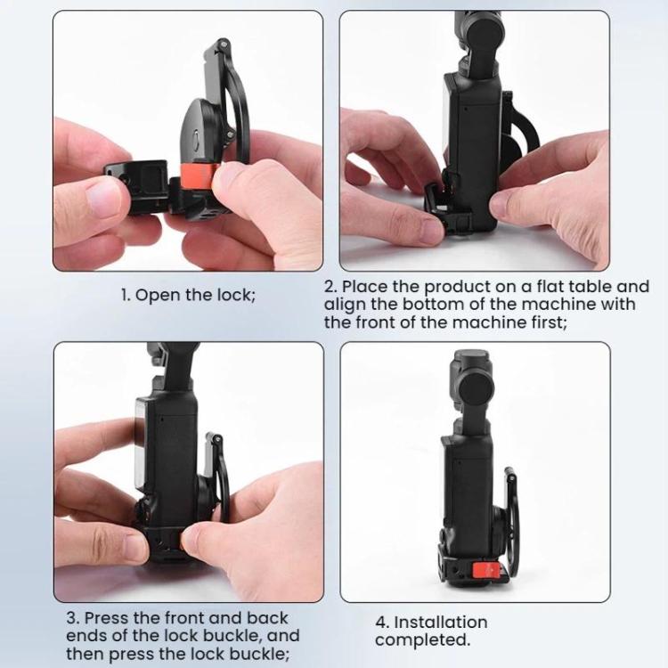 Supporto magnetico espandibile per telefono BRDRC per DJI Osmo Pocket 3 con attacco a slitta a freddo., For DJI Osmo Pocket 3 Black
