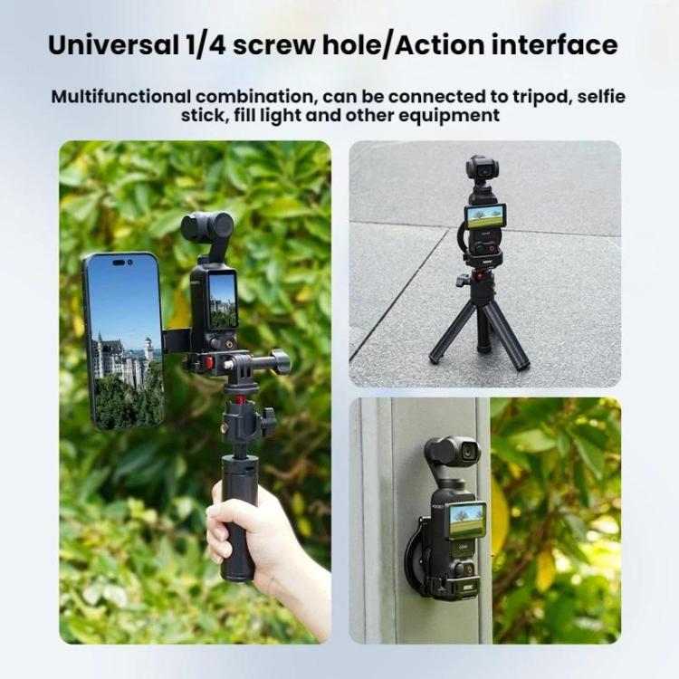 Supporto magnetico espandibile per telefono BRDRC per DJI Osmo Pocket 3 con attacco a slitta a freddo., For DJI Osmo Pocket 3 Black