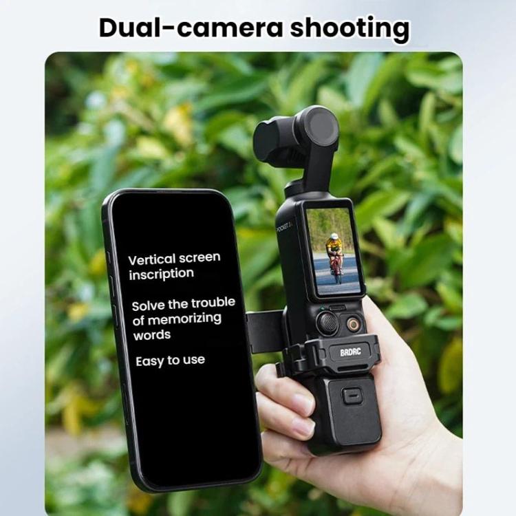Supporto magnetico espandibile per telefono BRDRC per DJI Osmo Pocket 3 con attacco a slitta a freddo., For DJI Osmo Pocket 3 Black