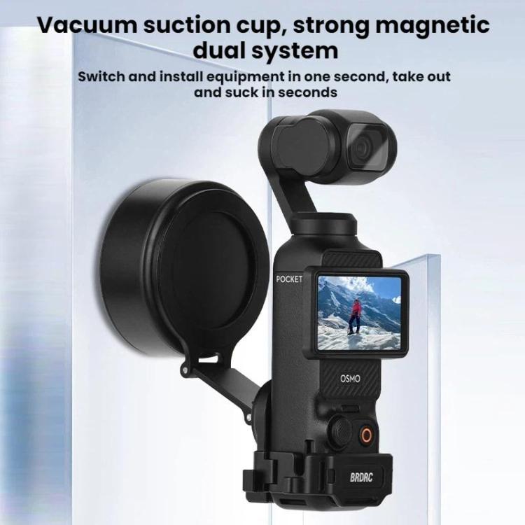 Supporto magnetico espandibile per telefono BRDRC per DJI Osmo Pocket 3 con attacco a slitta a freddo., For DJI Osmo Pocket 3 Black