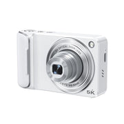 DC309X Fotocamera digitale con zoom ottico 6x, 64 MP e video 5K, schermo touch da 2,8 pollici, doppia lente anteriore/posteriore., EU Plug White, EU Plug Black, US Plug White, US Plug Black, UK Plug White, UK Plug Black