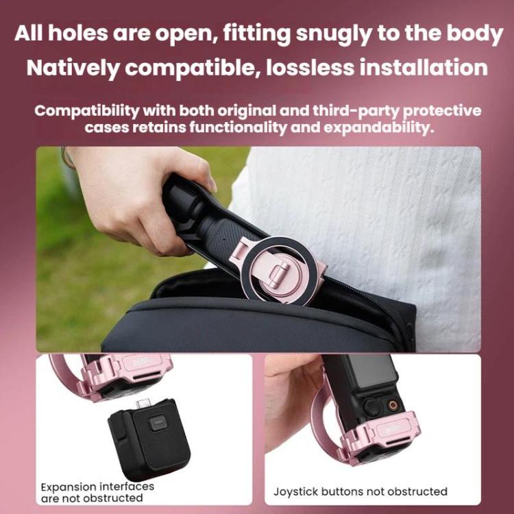 Supporto magnetico espandibile per telefono BRDRC per DJI Osmo Pocket 3 con attacco a slitta a freddo., For DJI Osmo Pocket 3 Pink