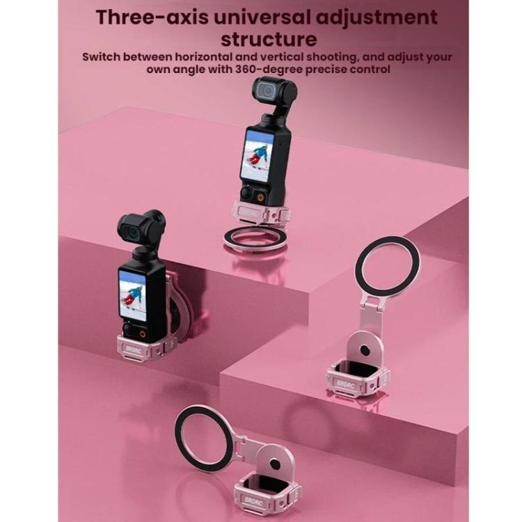 Supporto magnetico espandibile per telefono BRDRC per DJI Osmo Pocket 3 con attacco a slitta a freddo., For DJI Osmo Pocket 3 Pink