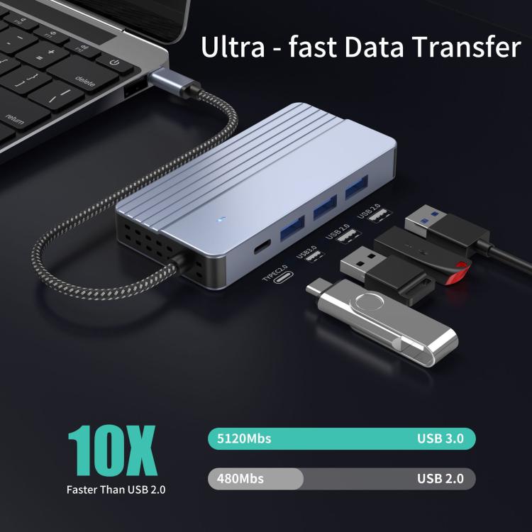 Hub USB-C 10 in 1 con Power Delivery 100W e HDMI 4K 30Hz