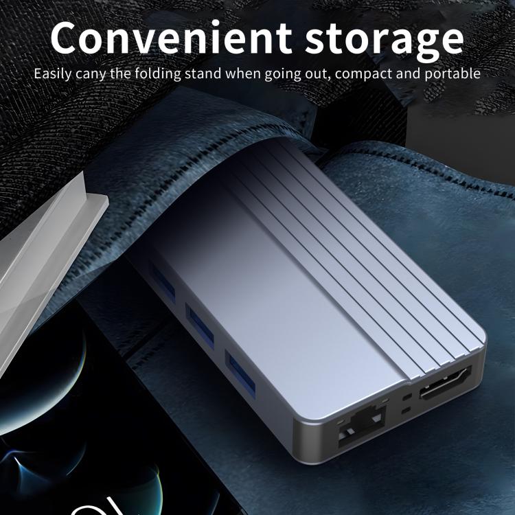 10-In-1 USB-C/Type-C Hub With 100W Power Delivery, HDMI 4K 30Hz, USB 3.0/2.0 Ports, SD/TF Card Reader, 100Mbps Ethernet & Audio Jack, 10 In 1