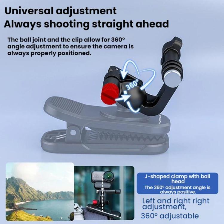 Supporto per fotocamera DJI/GoPro/Insta360 da fissare allo zaino con tracolla., Magnetic, Regular