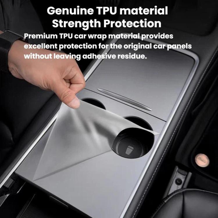 Pellicola protettiva per pannello di controllo centrale, pellicola protettiva per portabicchieri, For Tesla 2025+ MODEL Y JUNIPER Transparent, For Tesla 2025+ MODEL Y JUNIPER Sanded Finish, For Tesla Model Y L Transparent                               ...