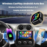 Q1A Box wireless 2 in 1 per Carplay/Android Auto, box di connettività intelligente e portatile per auto., Black Color Label, Black White Lable, Silver White Lable, Black Chromatic Car Badge, Silver Chromatic Car Badge, Gold Label Dual-Pocket Translator...