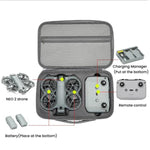 Custodia rigida Fly More Combo per DJI Neo 2, borsa a tracolla sagomata su misura., Mini Black, Fly More Combo Gray