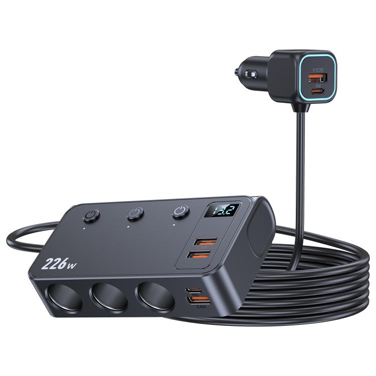 Accendisigari auto 3 in 1 226W con display digitale