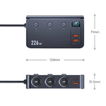 226W 3 in 1 Accendisigari per auto Display digitale Caricabatterie per auto a ricarica rapida PD, C33
