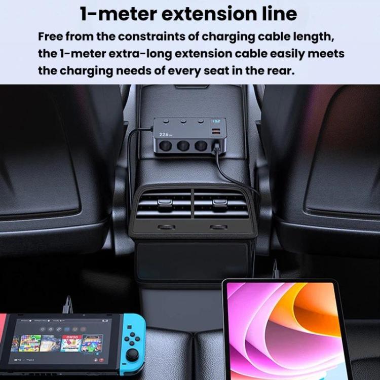 226W 3 in 1 Accendisigari per auto Display digitale Caricabatterie per auto a ricarica rapida PD, C33