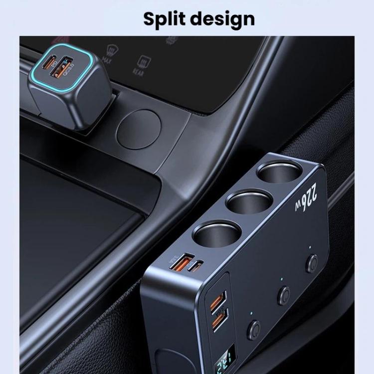 226W 3 in 1 Accendisigari per auto Display digitale Caricabatterie per auto a ricarica rapida PD, C33