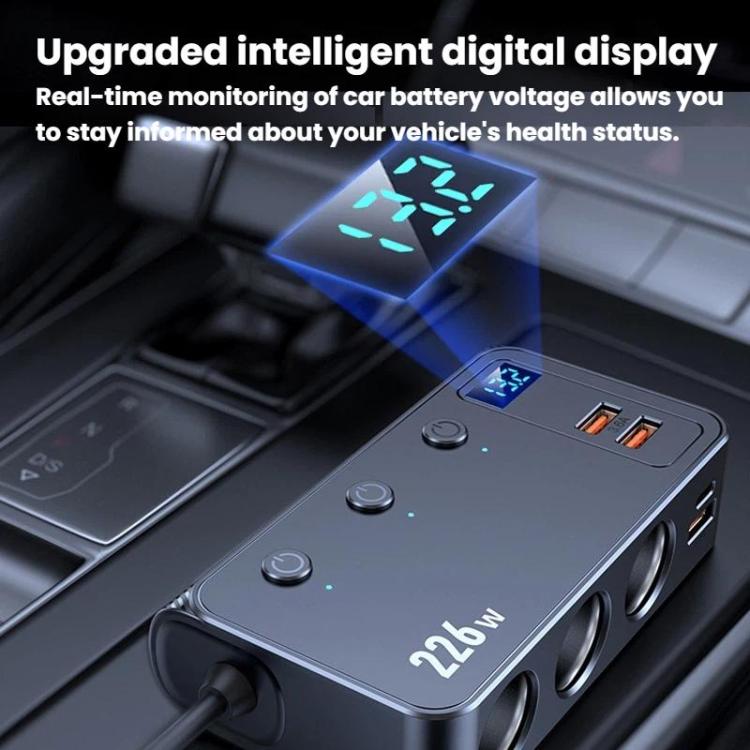 226W 3 in 1 Accendisigari per auto Display digitale Caricabatterie per auto a ricarica rapida PD, C33
