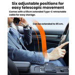 Cavo retrattile per accendisigari da auto da 228 W, caricabatterie da auto 3 in 1 a ricarica rapida con interruttori indipendenti., C35L
