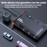 Cavo retrattile per accendisigari da auto da 228 W, caricabatterie da auto 3 in 1 a ricarica rapida con interruttori indipendenti., C35L