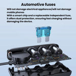 Cavo retrattile per accendisigari da auto da 228 W, caricabatterie da auto 3 in 1 a ricarica rapida con interruttori indipendenti., C35L