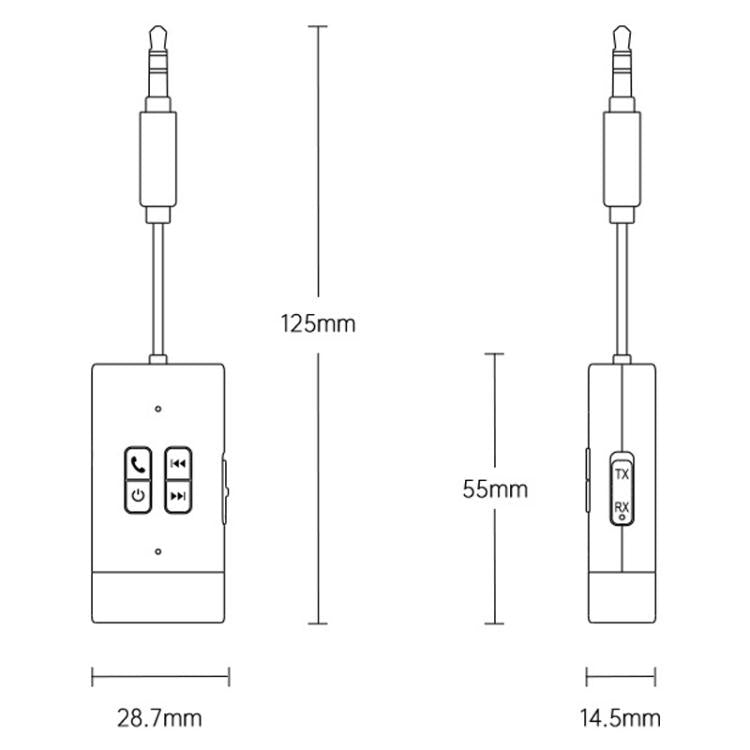 Adattatore AUX per auto con ricevitore e trasmettitore Bluetooth 5.4 G76, G76