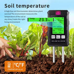 Tester per terreno 6 in 1: rileva fertilità, pH, temperatura, umidità, luce e umidità dell'aria.
